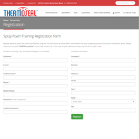 screenshot of training registration form