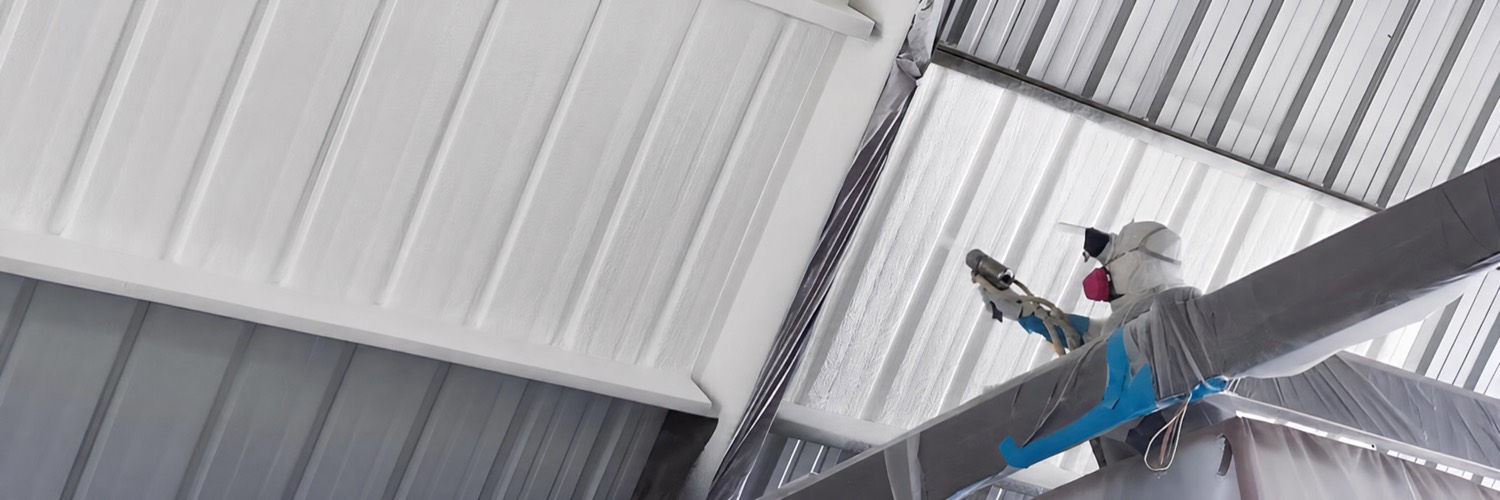 ThermoSeal 5G closed cell spray foam applied to a commercial ceiling