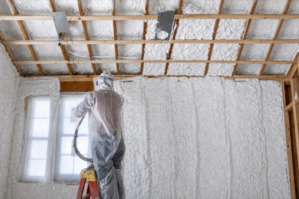 ThermoSeal 800 open cell spray foam applied in a residential interior