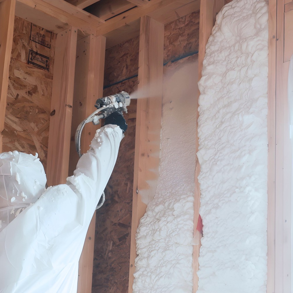 ThermoSeal 500 open cell spray foam applied to wall cavity