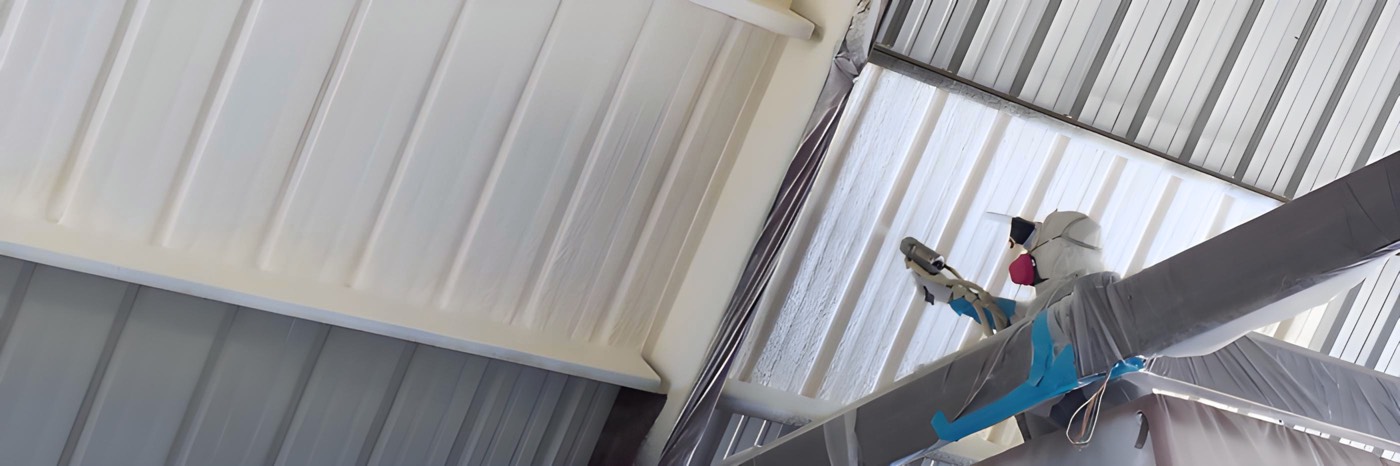 ThermoSeal 5G closed cell spray foam applied to commercial ceiling